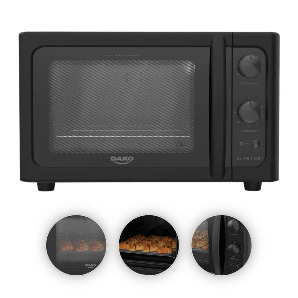 Dako Forno Elétrico Supreme 44L Com Grill Preto Compacto e Potente Ideal para Bancadas
