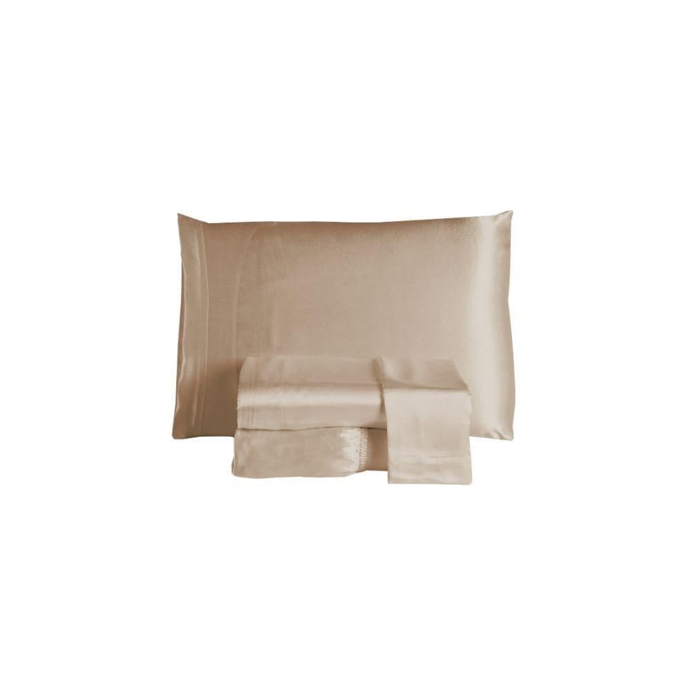 Jogo De Lençol Sublime 4 Peças Casal 100% Poliéster Tecido Cetim Charmousse Cor:nude