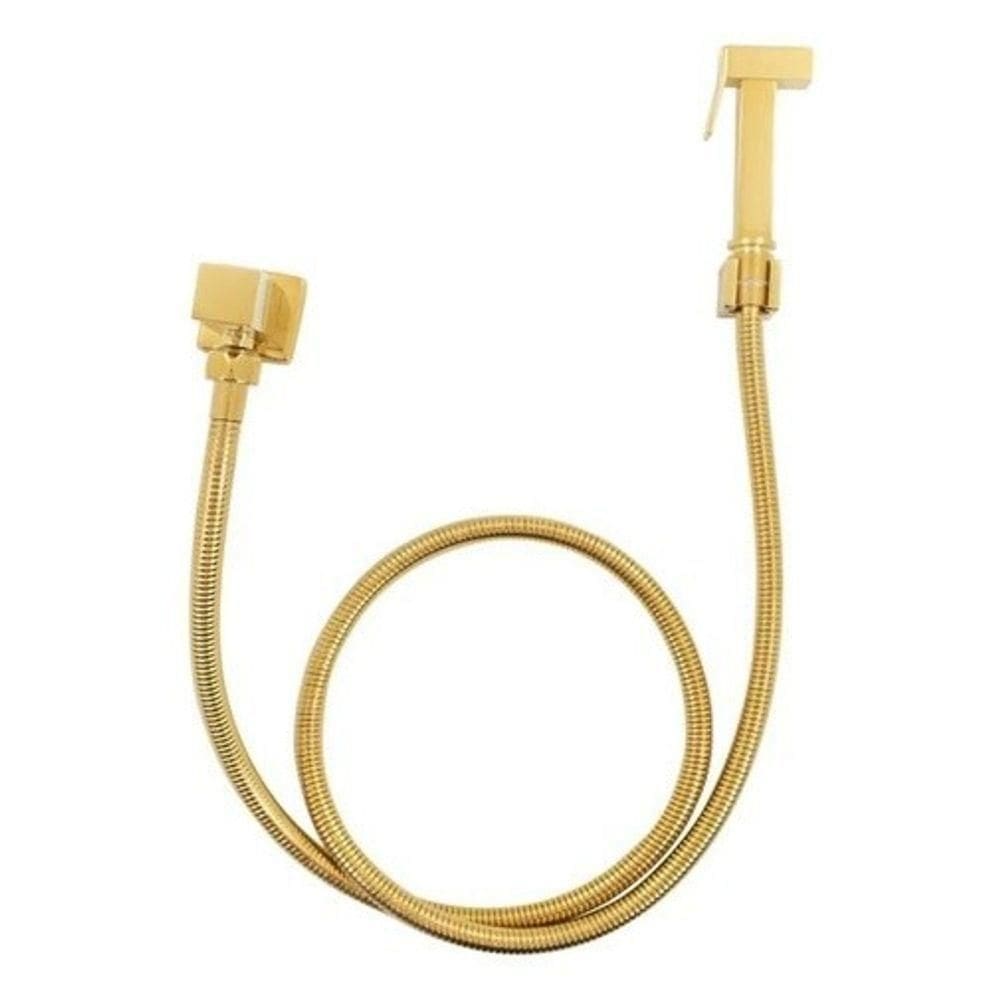 Ducha Higiênica De Banheiro Luxo Quadrada Metal Dourado