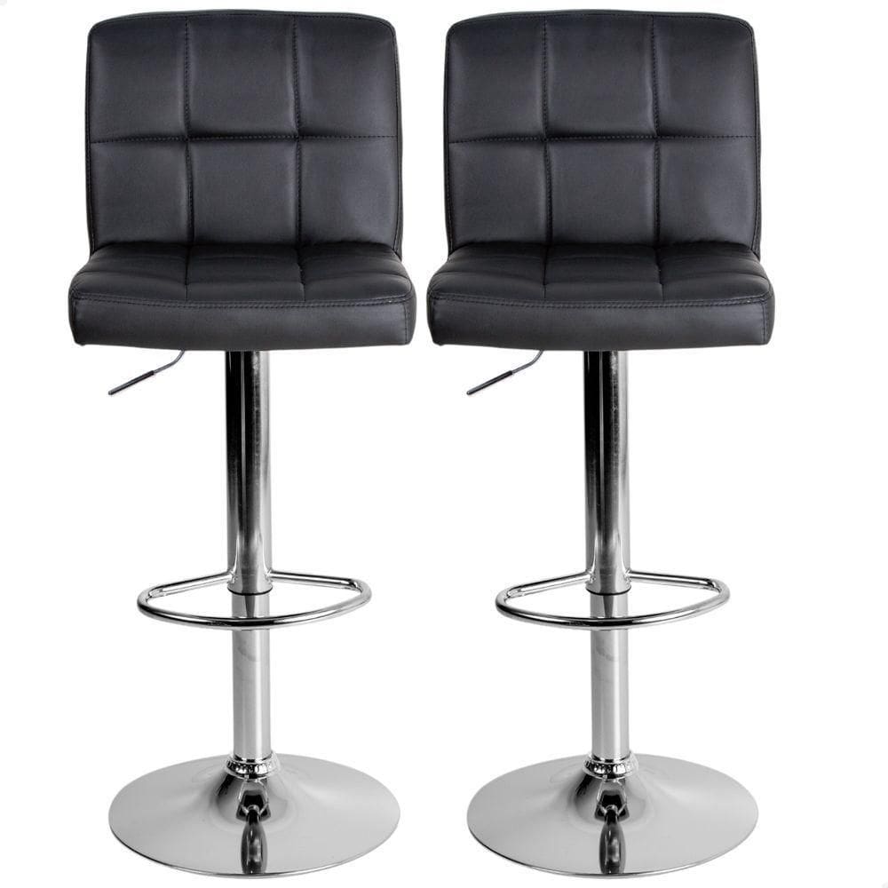 Banquetas Gomos Confort Giratória Estofada Cozinha Kit 02 Un Preto