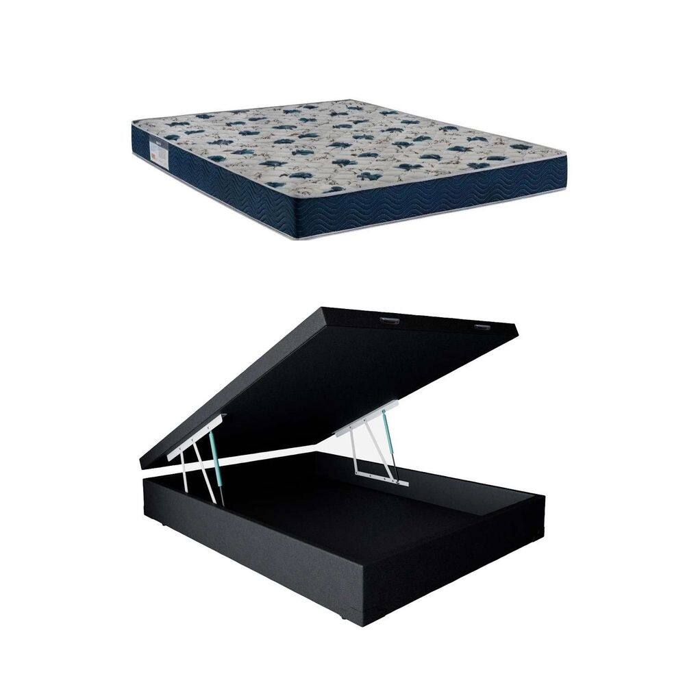 Cama Baú Casal Preto ISO 60 D28 - Ortobom