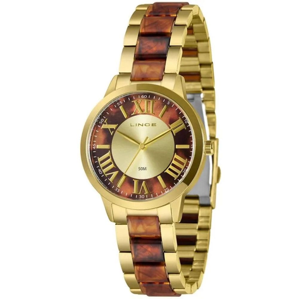 Relógio Lince Feminino Dourado Romanos Lrt4792l38 C3kn