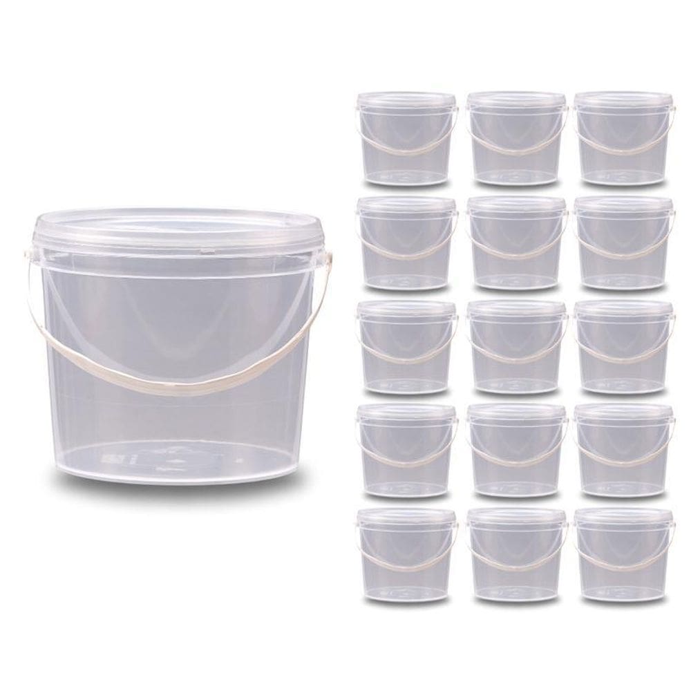 Balde 2.2L Transparente Para Colocar Pretinho - Kit 15 Pçs