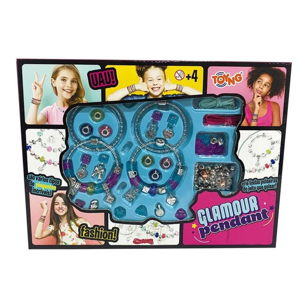 Kit Infantil Fashion Glamour Pulseiras Com Pingentes - Toyng 49180