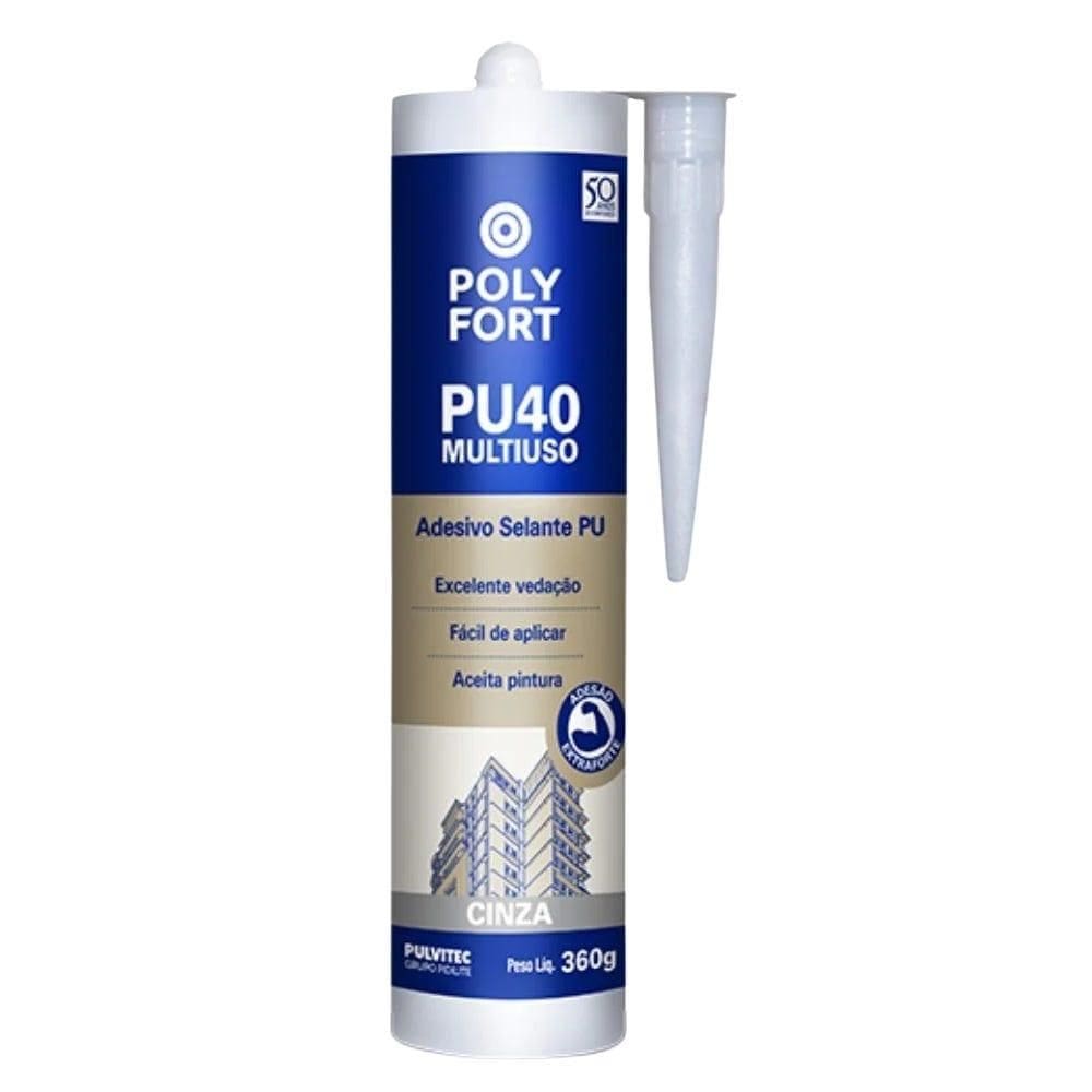 Adesivo Selante PU 40 Construção 360g Cinza PU32 PULVITEC