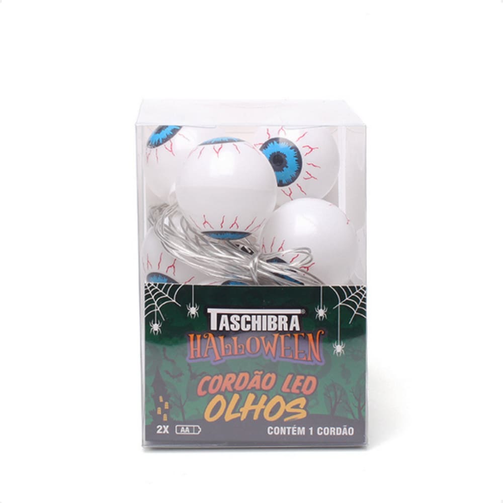 Cordão Luminoso Taschibra Halloween Olhos a Pilha Luz Quente 3000k