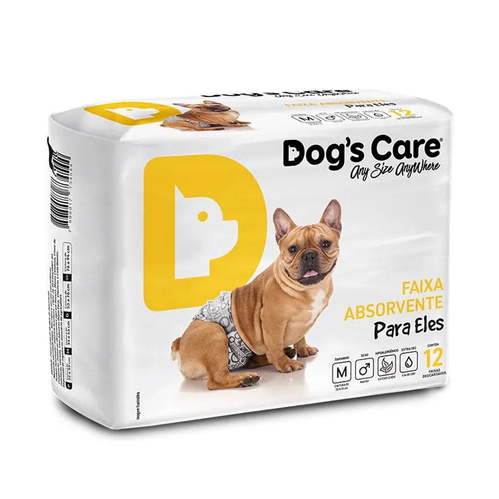 Fralda Descartável para Cães Machos Tamanho M com 12 unidades Dog`s Care
