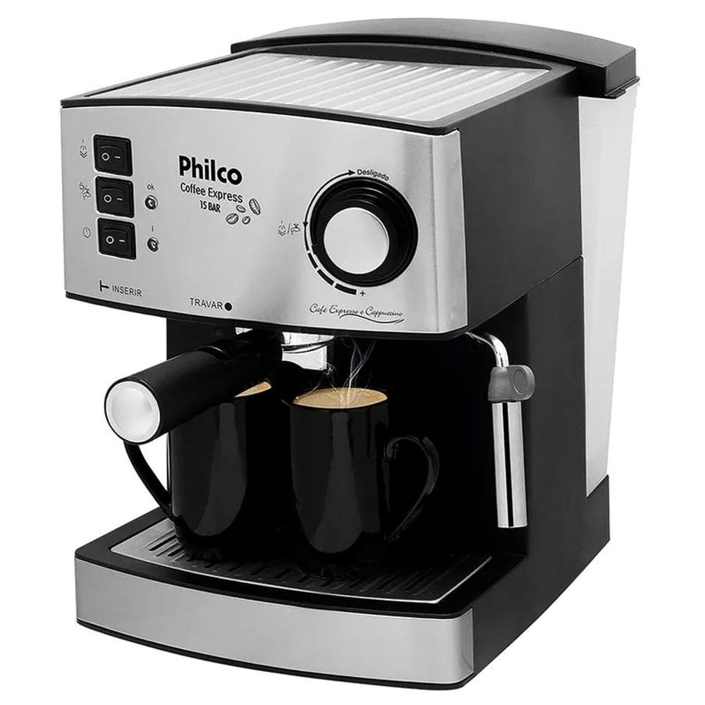 Cafeteira Coffee Express 15 Bar Filtro Permanente Philco Preto com Prata
