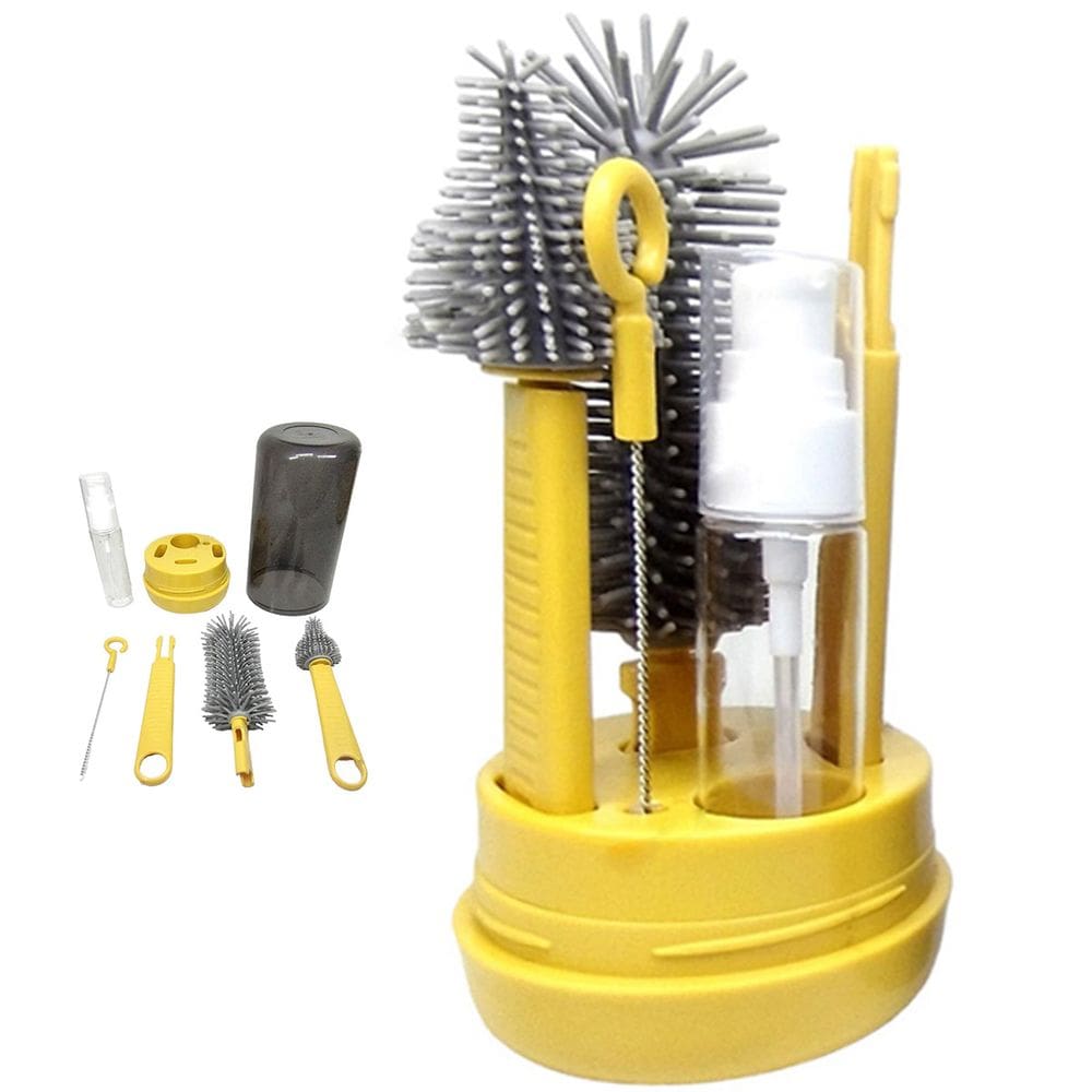 Kit Escova de Limpeza 4 em 1 Mamadeira Garrafa Copo Bebe Criança Limpeza Higiene Passeio Bolsa Mala Viagem