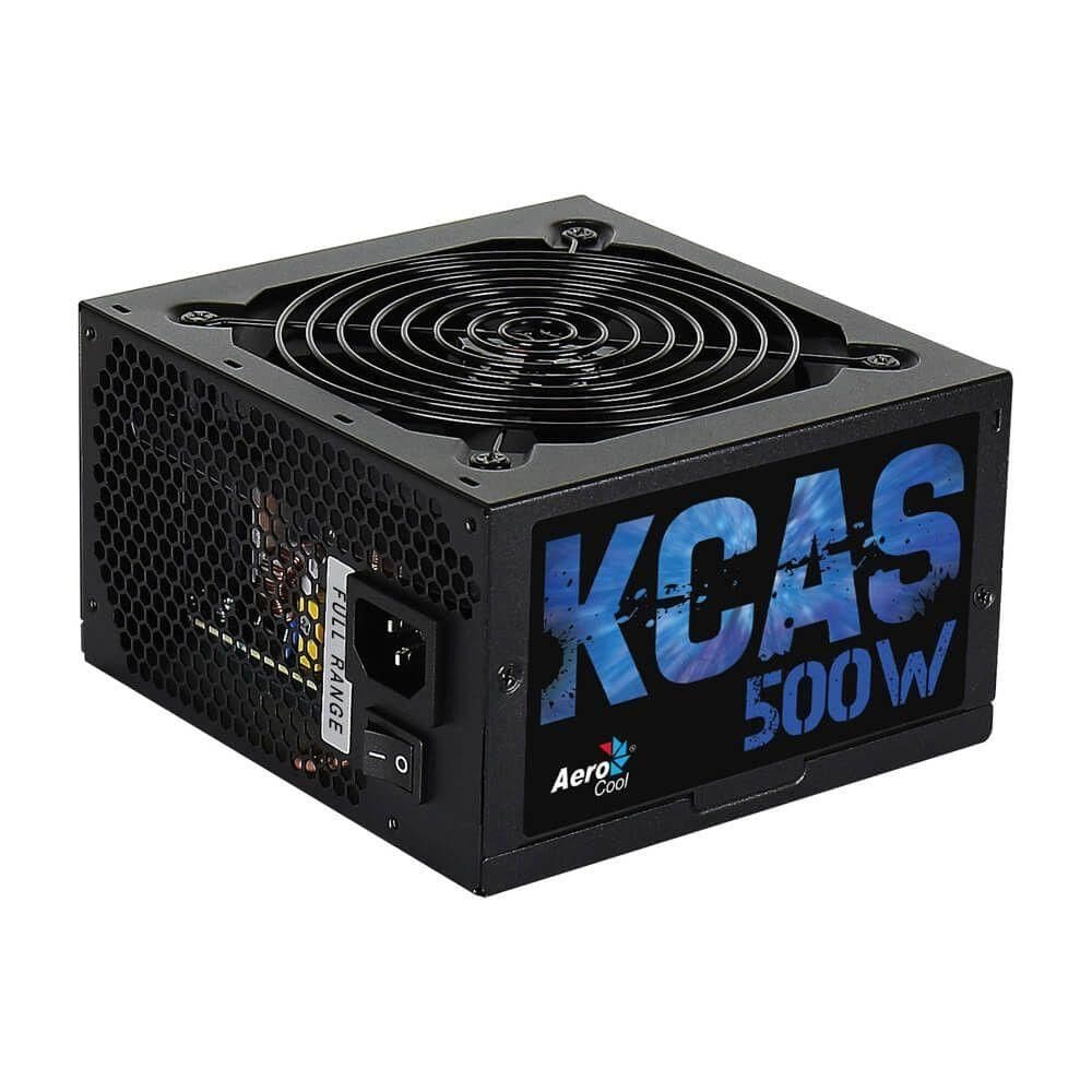 Fonte Gamer Atx Aerocool Kcas 500w 80 Plus Full Range Apfc Preto Bivolt