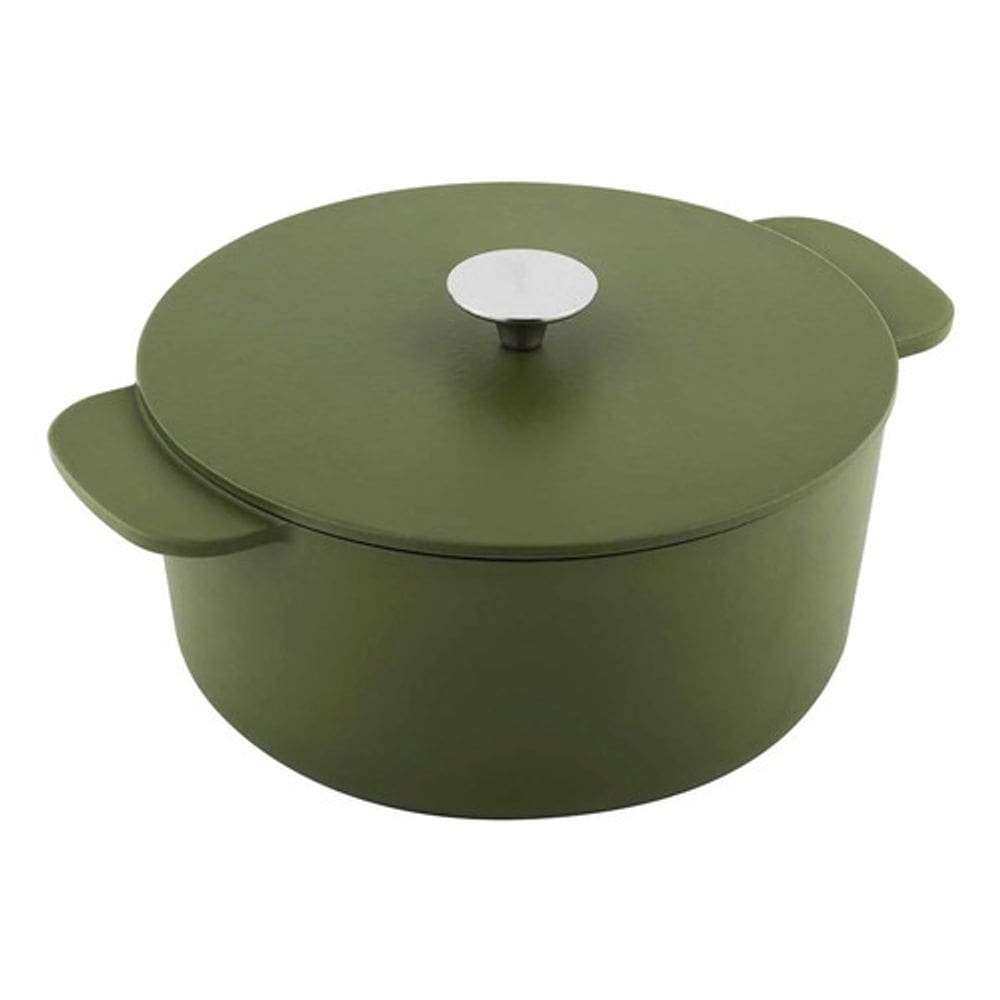 Cacarola 25x12cm 4,7l Em Ferro Fundido Verde Fosco
