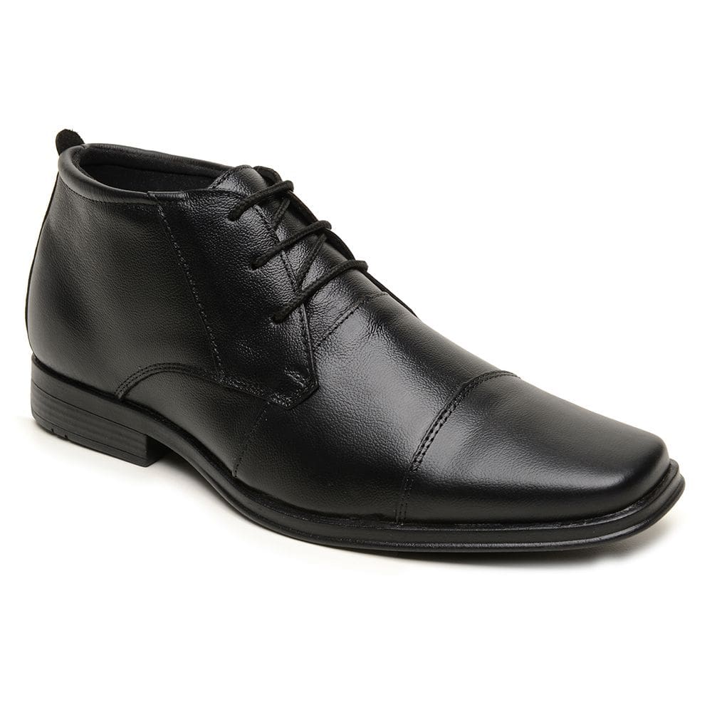 Sapato Social Sport Fino Masculino Couro Preto Confort