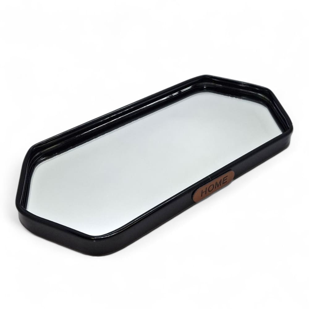 Bandeja Espelhada Decorativa Preta Sala Lavabo 24cm