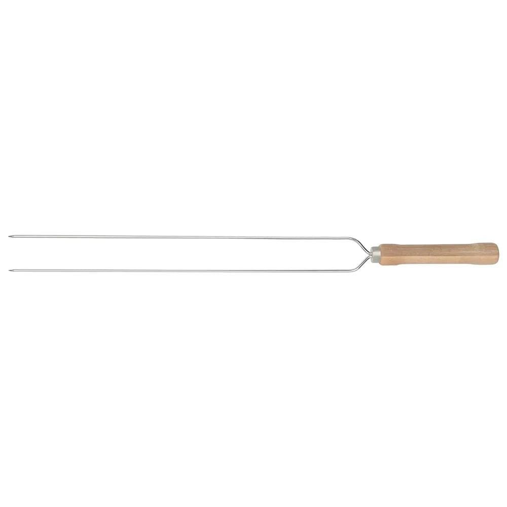 Espeto Duplo Para Churrasco 75Cm Aço Cromado Mor