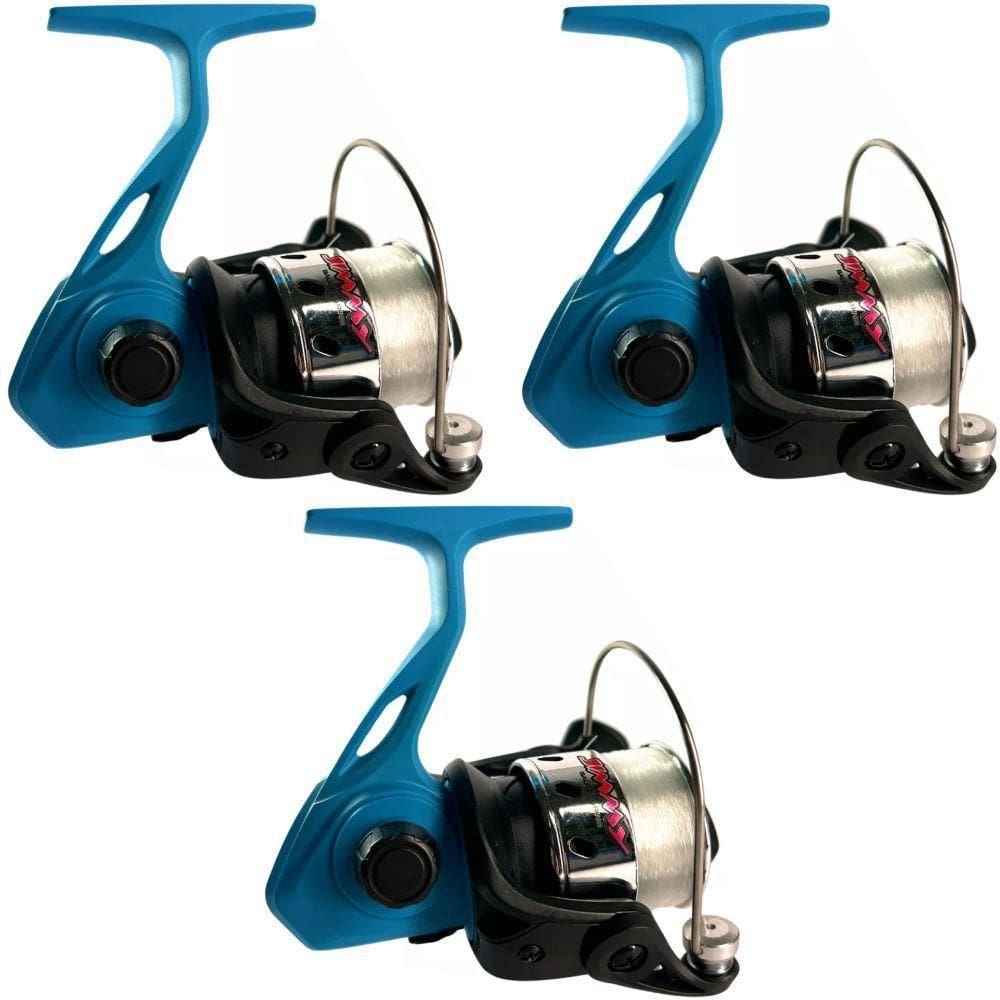 Kit 3 Molinete Marine Sports Jimmy Azul Com Linha