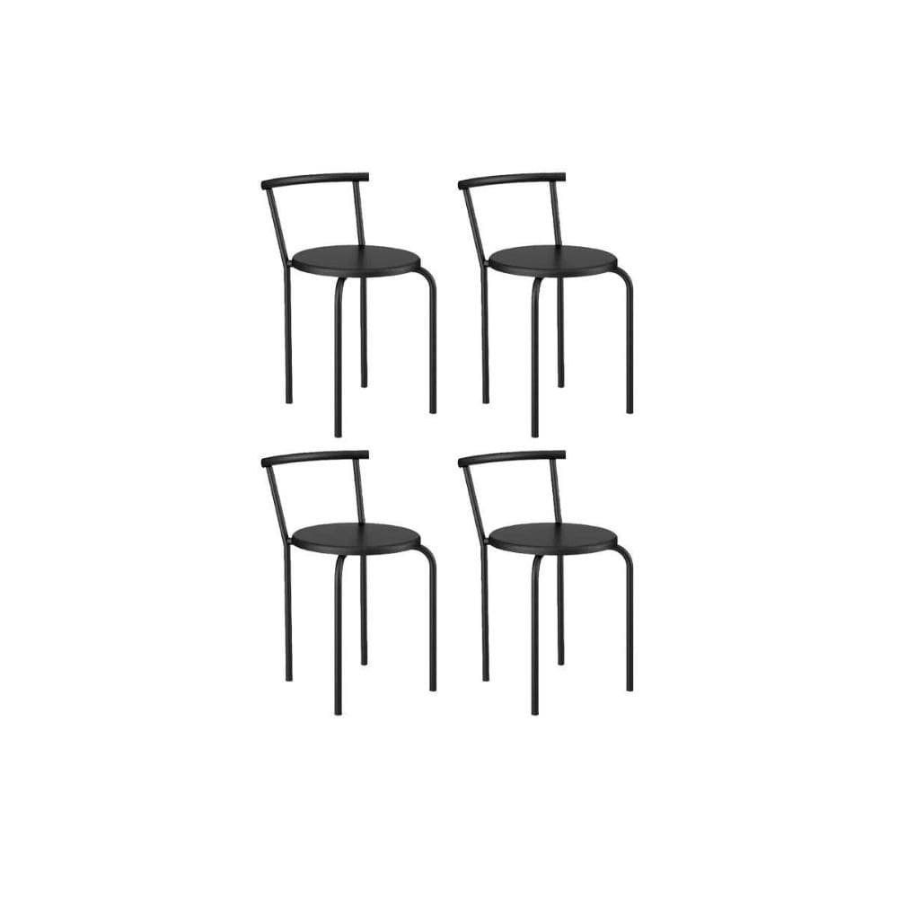 Kit 4 Banqueta de Cozinha 105 4 Uni Preto/Courano Preto - Carraro