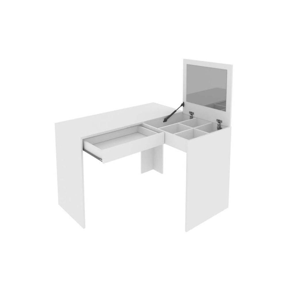 Penteadeira Camarim Juvenil PE-2020 c/ 1 Gaveta e 1 Espelho Branco - Tecno Mobili