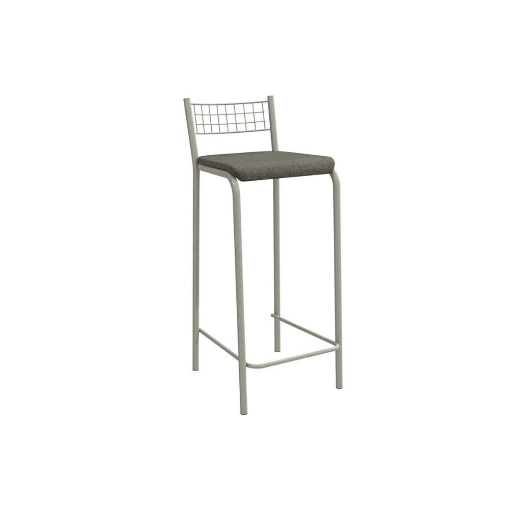 Banqueta de Cozinha Gênova 1B705NK Aço 1 Un Niquel/Linho Escuro - Kappesberg