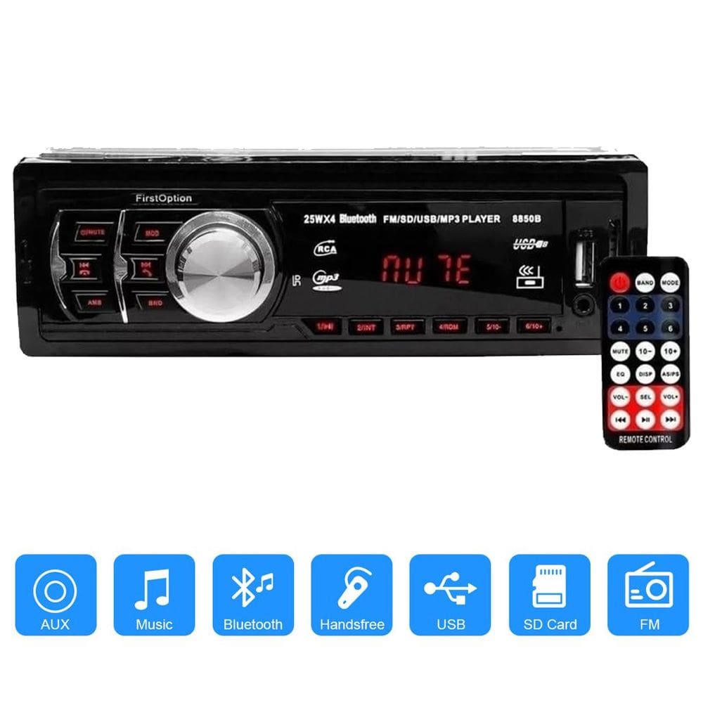 Som Radio Automotivo First Option 8850B Mp3 Bluetoot AUX USB