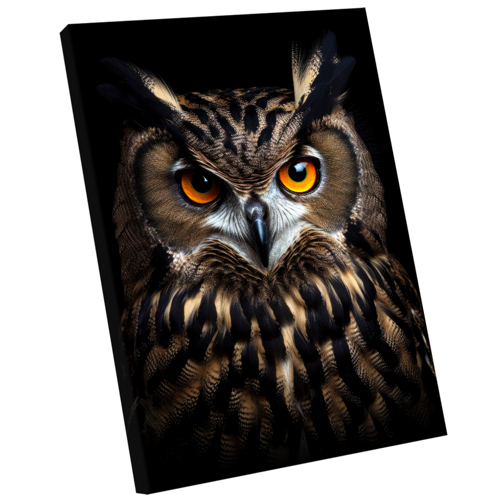Quadro Decorativo Coruja no Preto