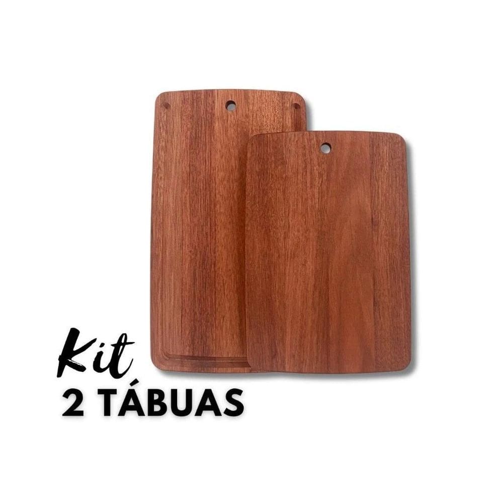 Kit 2 Tábuas Churrasco Madeira Tramontina Corte Cozinha