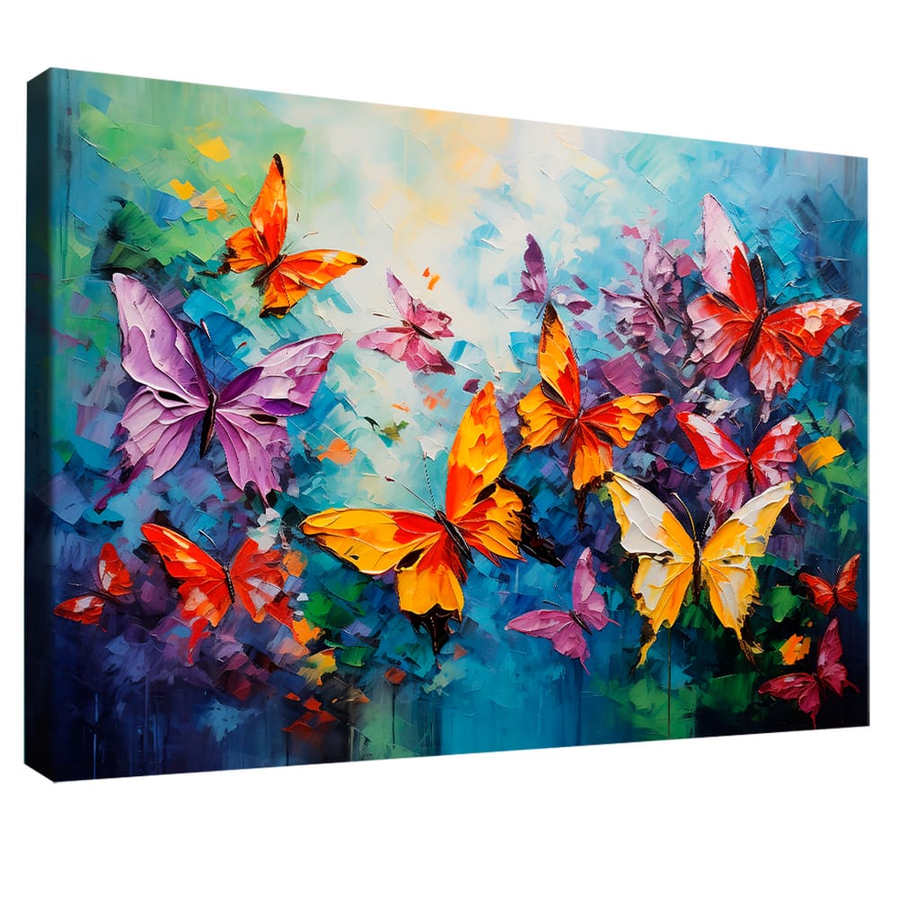 Quadro Decorativo Borboletas Estilo Pintura