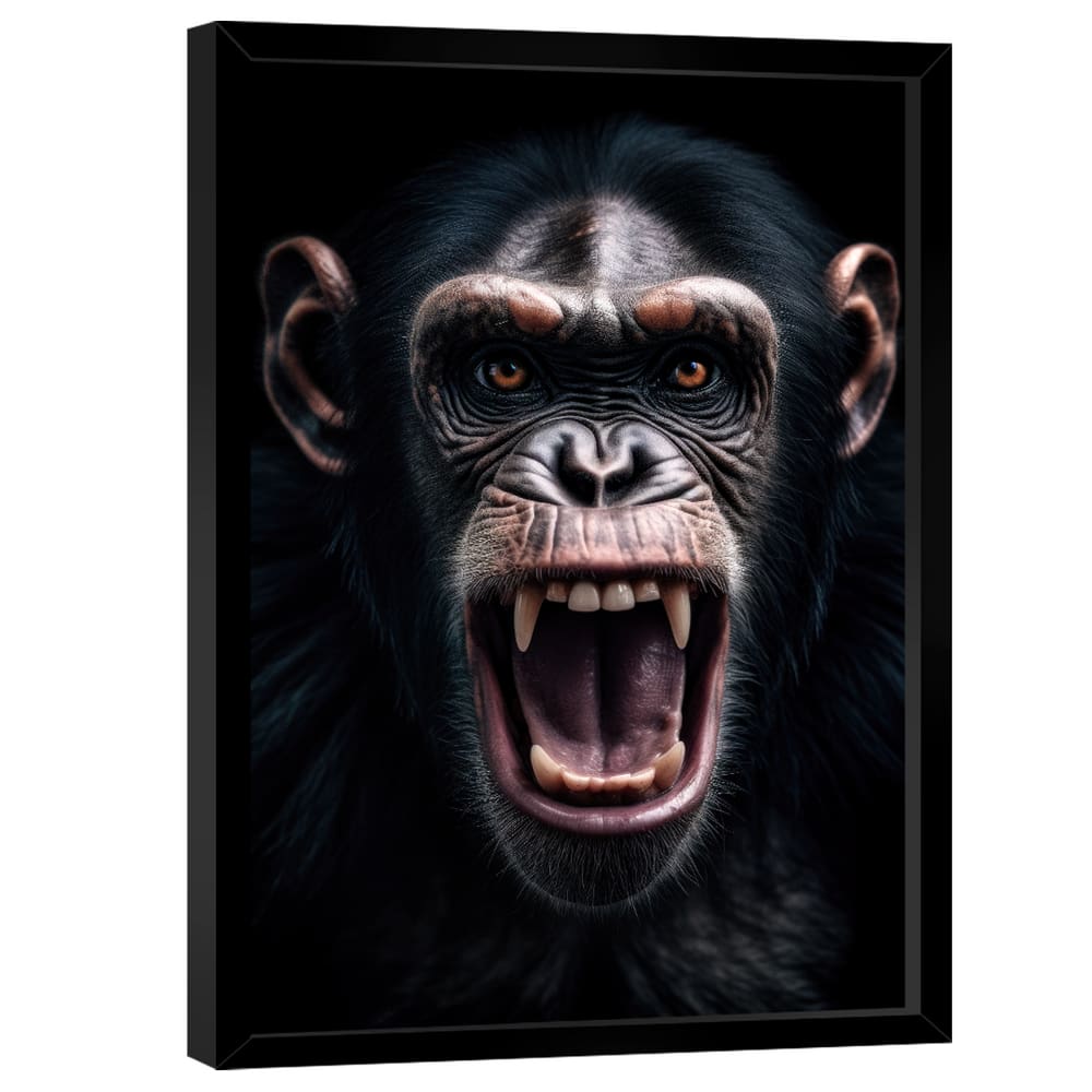 Quadro Decorativo Chimpanzé Nervoso