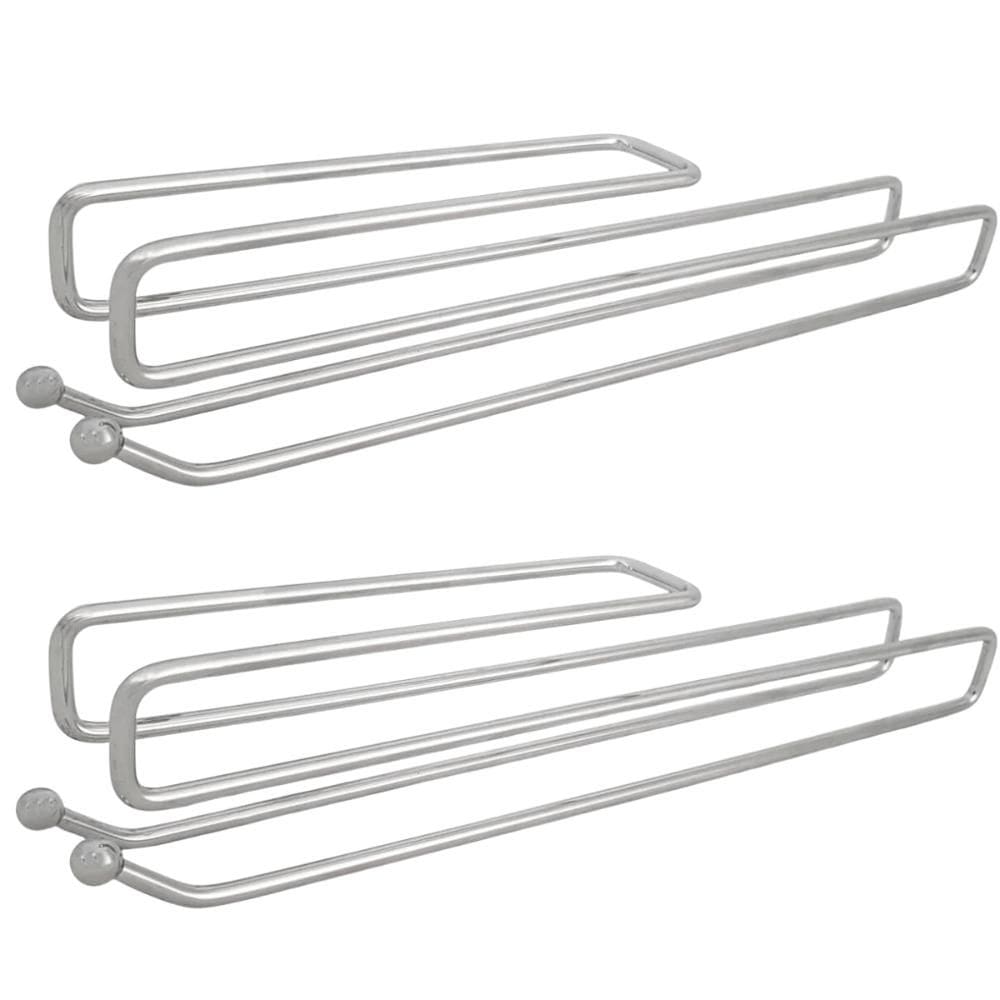Kit 2 Suportes Porta Taças de Encaixe Cromado 30x4cm Encaixe 2cm Armário