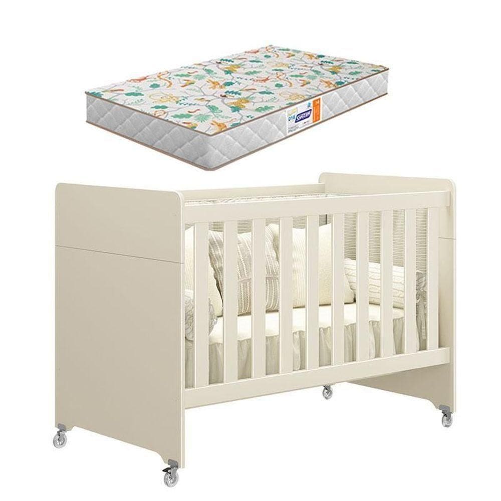 Berço Americano Evolution 4 Em 1 Areia Acetinado Com Colchão Gazin - Reller