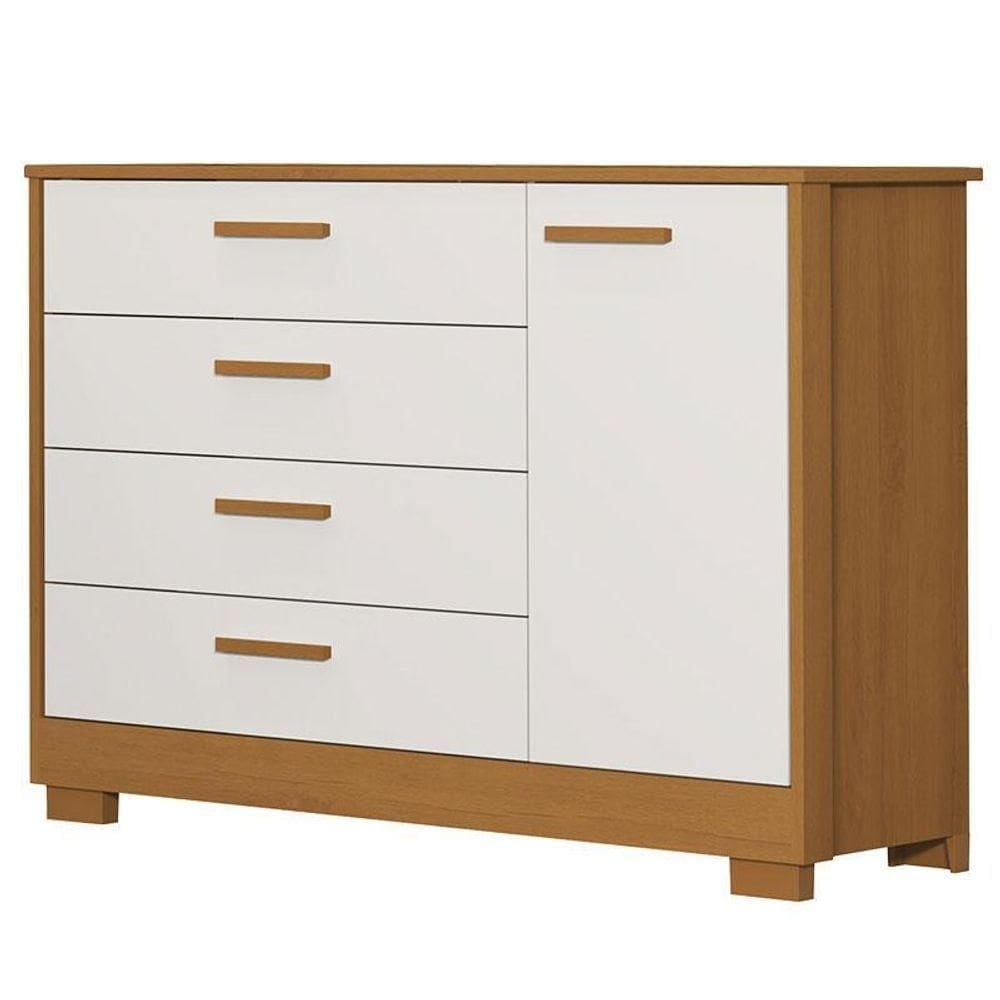 Cômoda Infantil Zaki Com Porta Branco Acetinado Savana - Reller