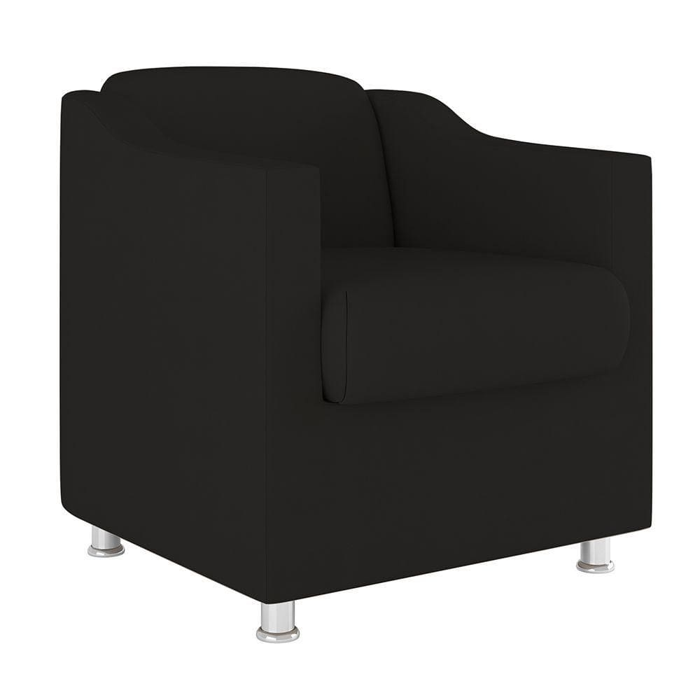 Kit 02 Poltronas Sofá Decorativa Recepção Clinica Estética Cílios preto