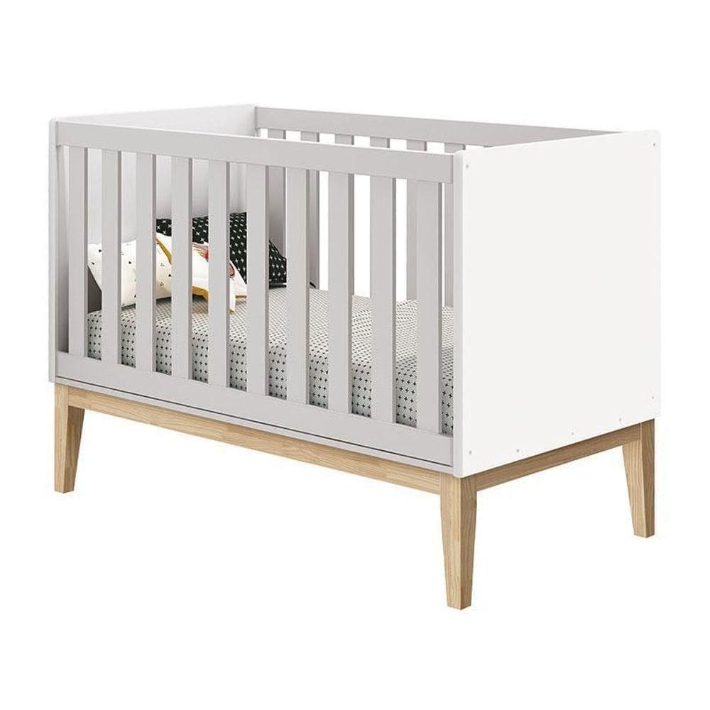 Berço Americano New Classic Branco Madeira Natural ? Reller