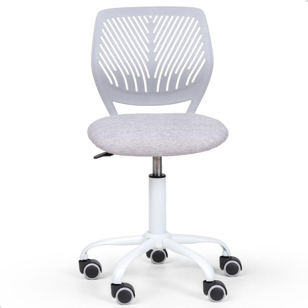 Cadeira Secretária Kids Giratória Teen Tela Mesh Moderna Cinza