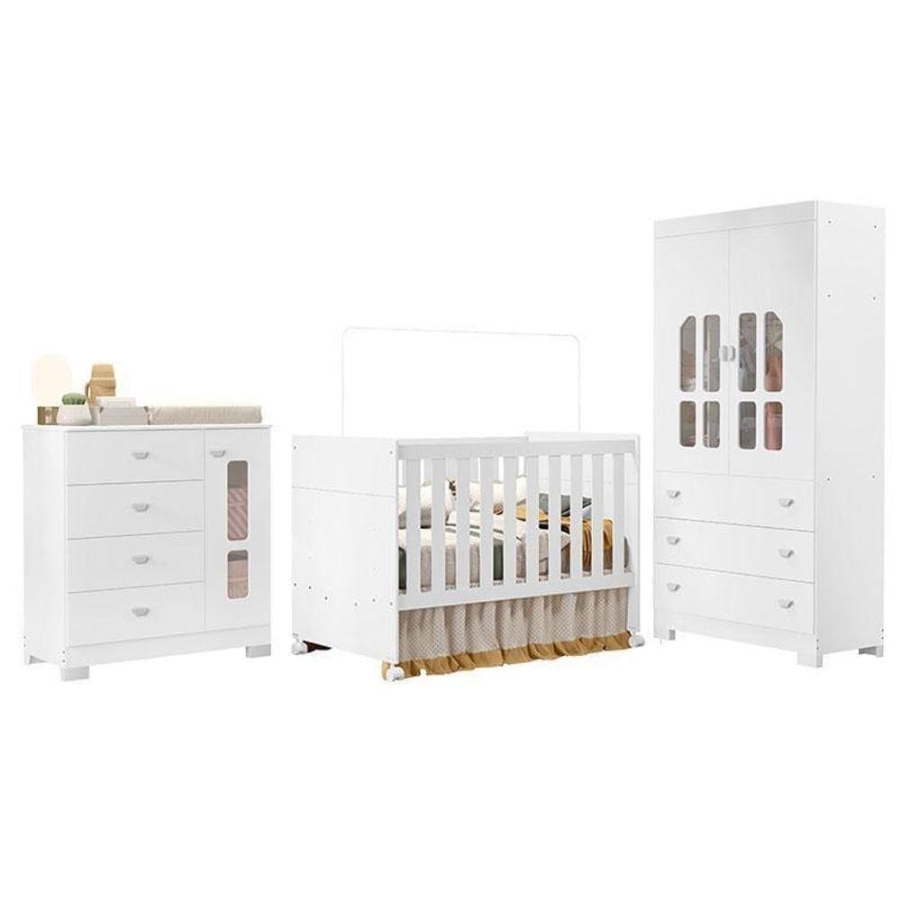 Quarto De Bebê New Katatau Branco Acetinado ? Reller