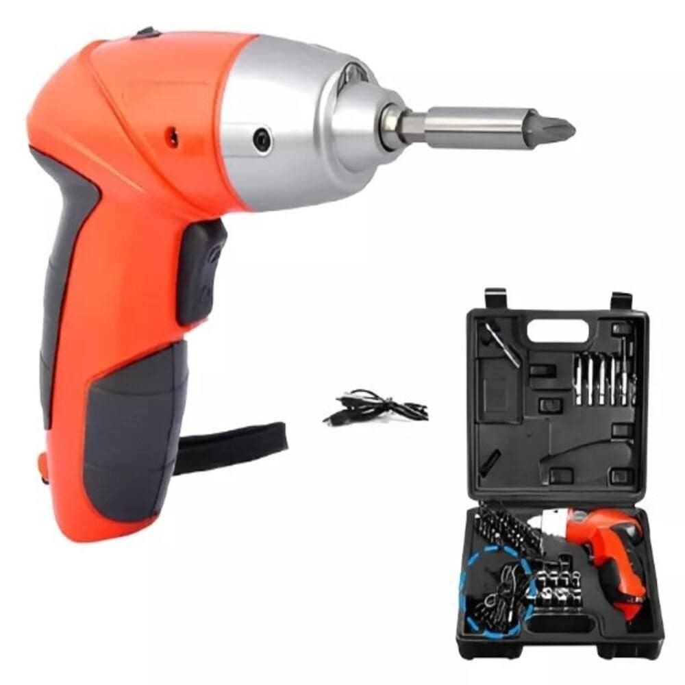 Kit Parafusadeira 4.8v 45 Acessórios Bateria Recarregável