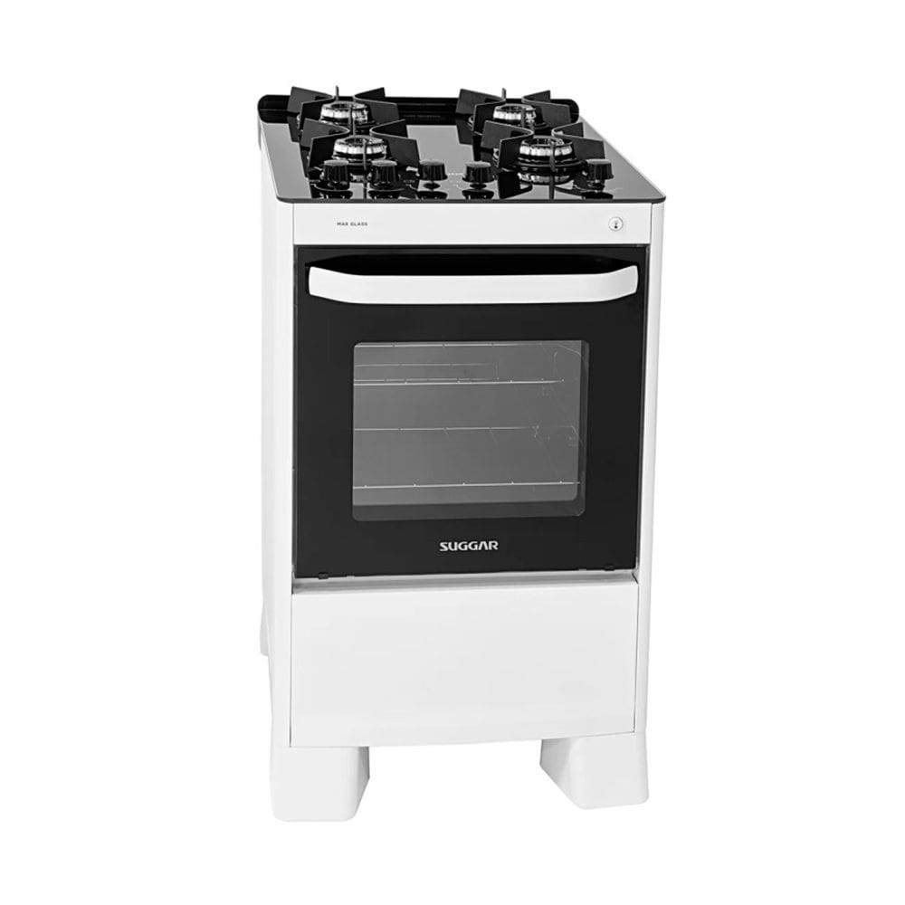 Fogão de Piso 4 Bocas Suggar Max Glass Branco Bivolt