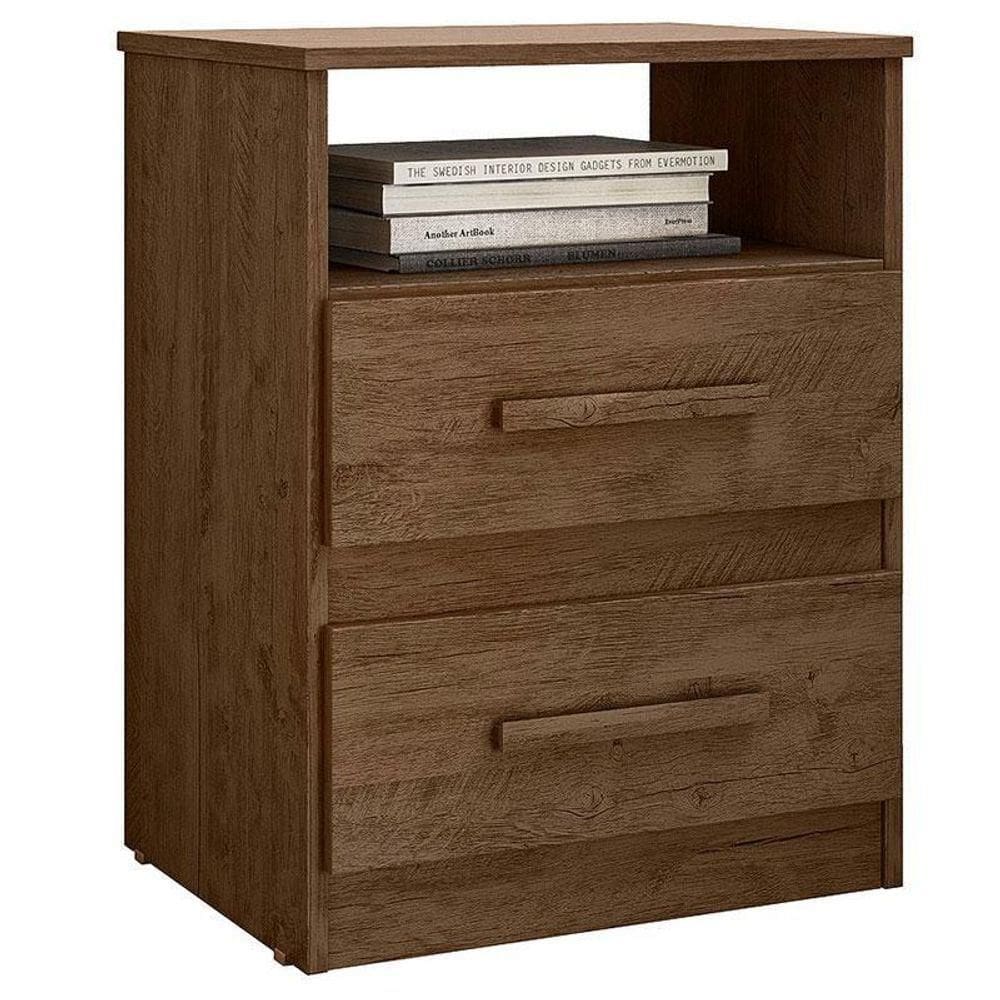 Mesa De Cabeceira Apolo Castanho Wood - Moval