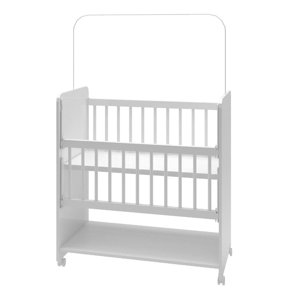 Mini Berço BedSide Branco Com Grade Movél + Colchão