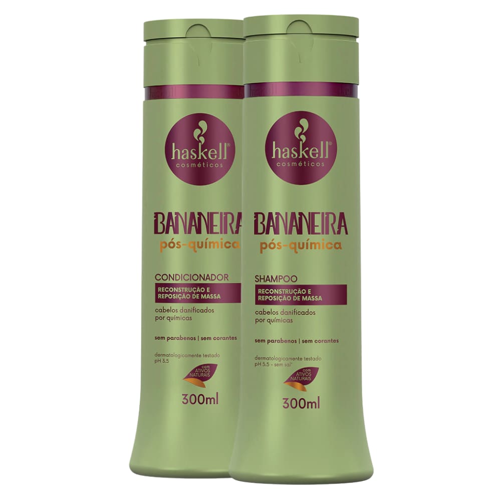 Kit Pos-Química Haskell Bananeira Shampoo e Condicionador 300ml