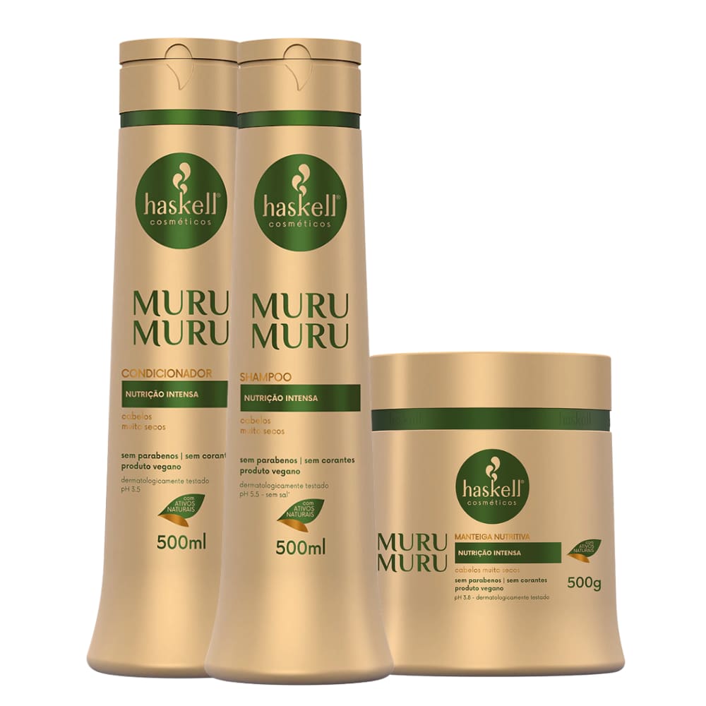 Kit Murumurú Haskell Shampoo + Condicionador + Manteiga Nutritiva 500ml/g