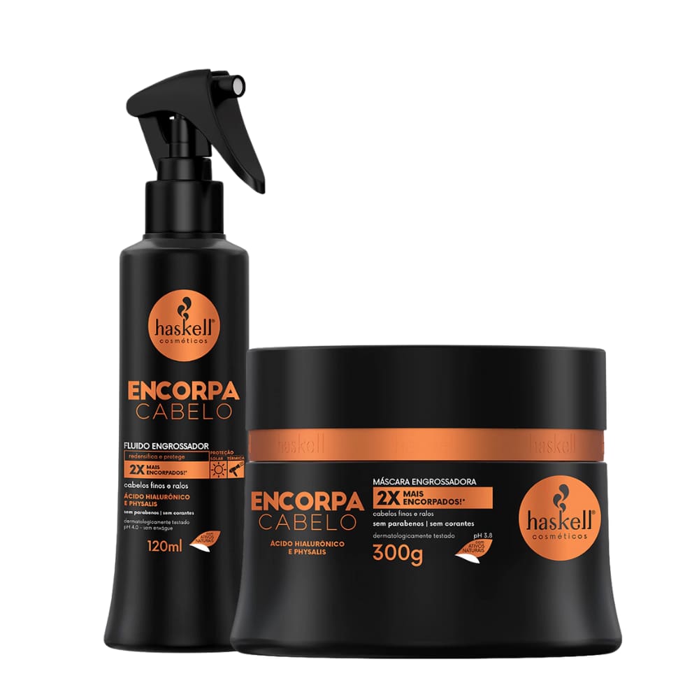 Kit Haskell Encorpa Cabelo Máscara Engrossadora 300g e Fluído 120ml