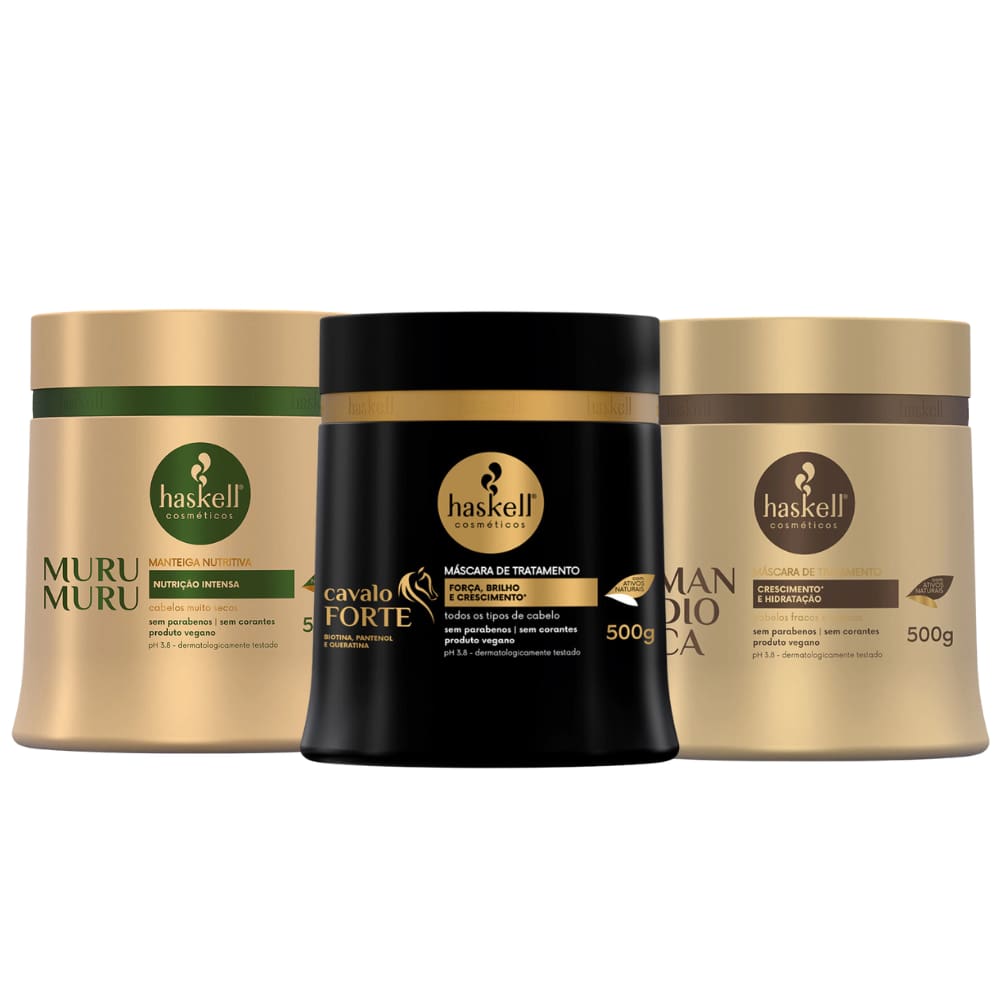 Cronograma Capilar Haskell Cavalo Forte, Mandioca e Murumuru 500g