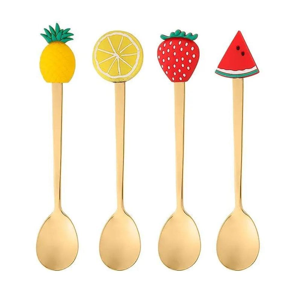Colher De Chá Wolff Fruit 4 Pças Aço Inox 28873