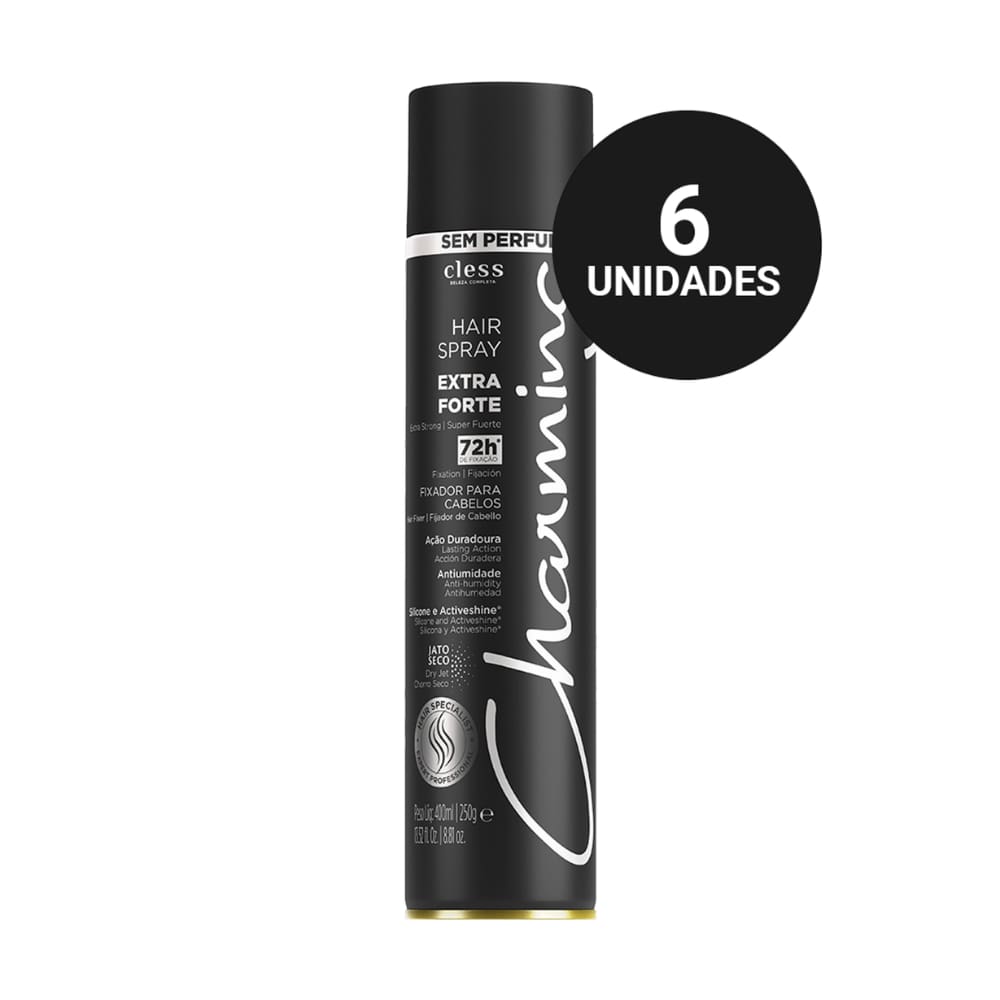 Kit Hair Spray Charming Extra Forte Sem Perfume (6x400ml)