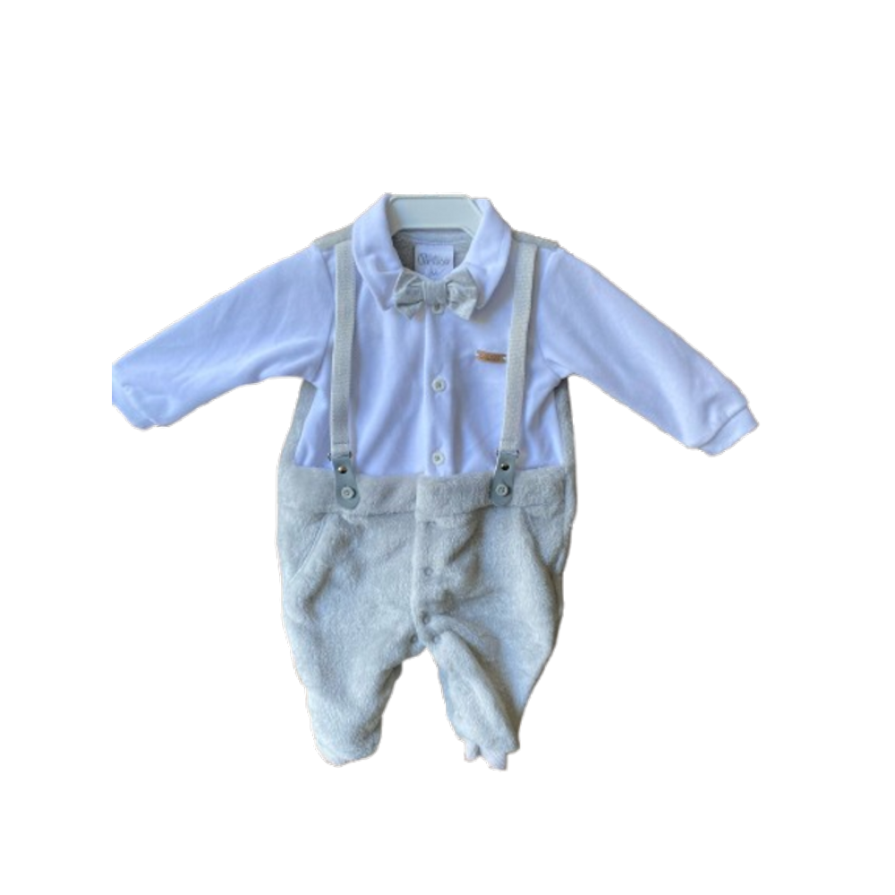 Macacão Pelo Bebê Menino Plush Suspensório Paraiso Rf 14509