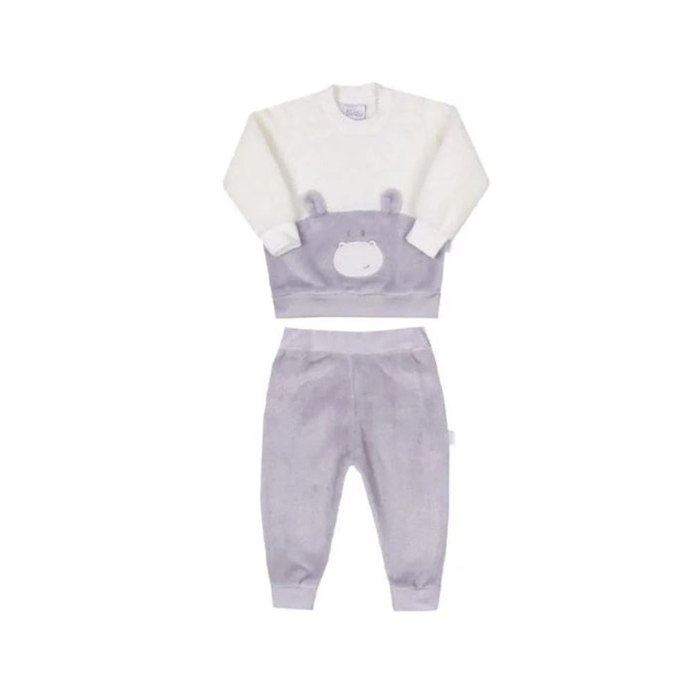 Conjunto Pelo Bebê Menino Blusa Bordada Calça Paraiso 14657