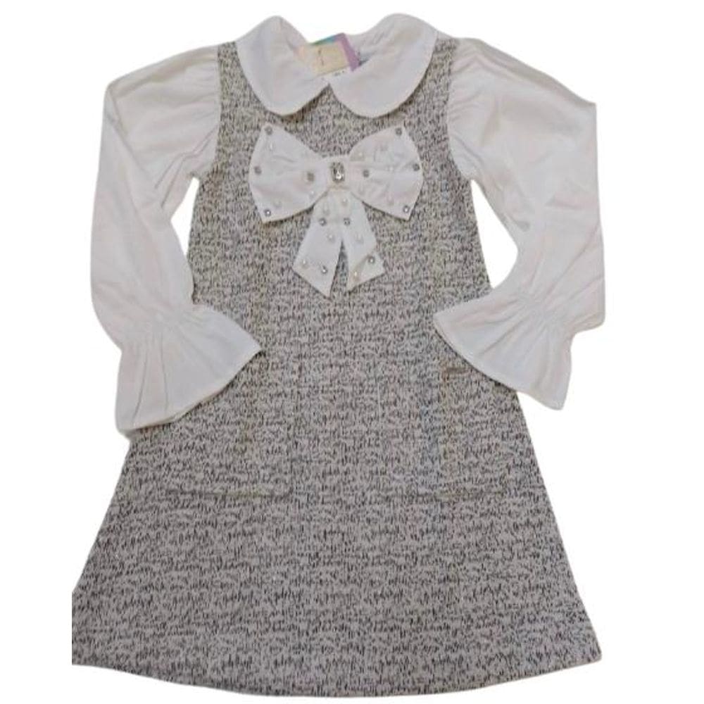 Vestido Moletinho Pérolas Menina Infantil Lessa Kids K068