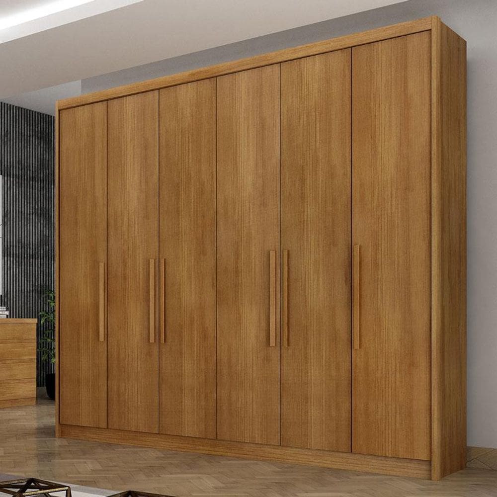 Guarda Roupa Casal Ambiente Bolonha 6 Portas 6 Gavetas Cumaru 23 – Novo Horizonte