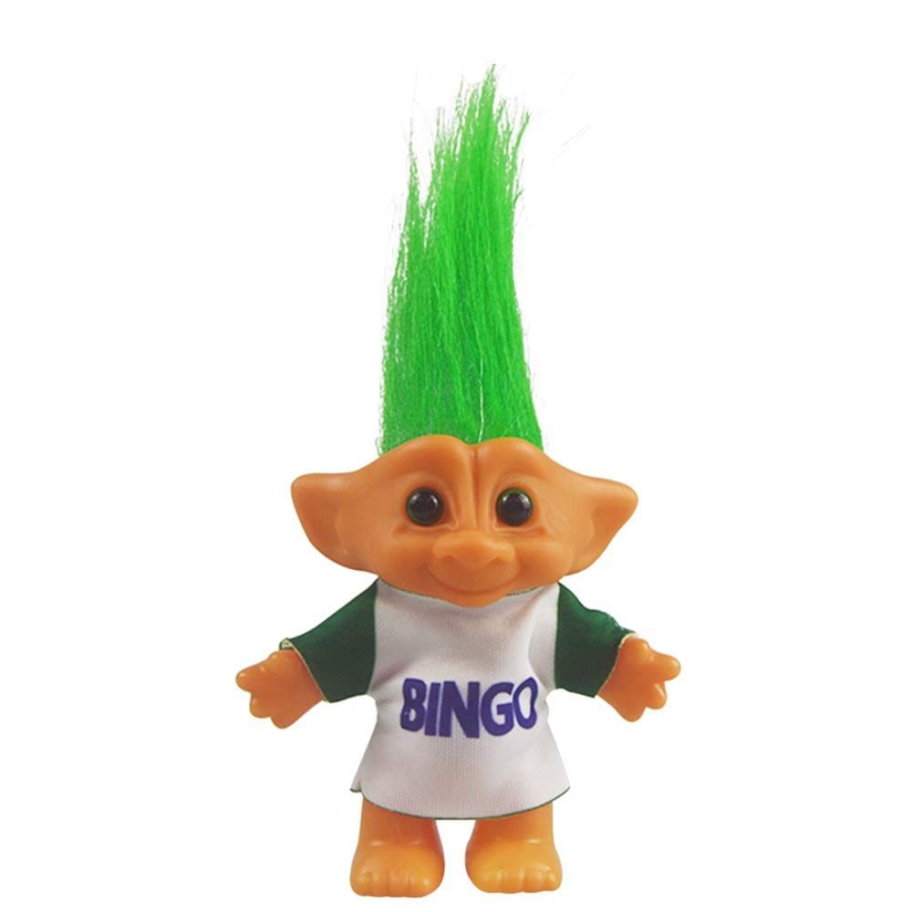 Boneca Troll vintage Yintlilocn Lucky Chromatic Green 19 cm