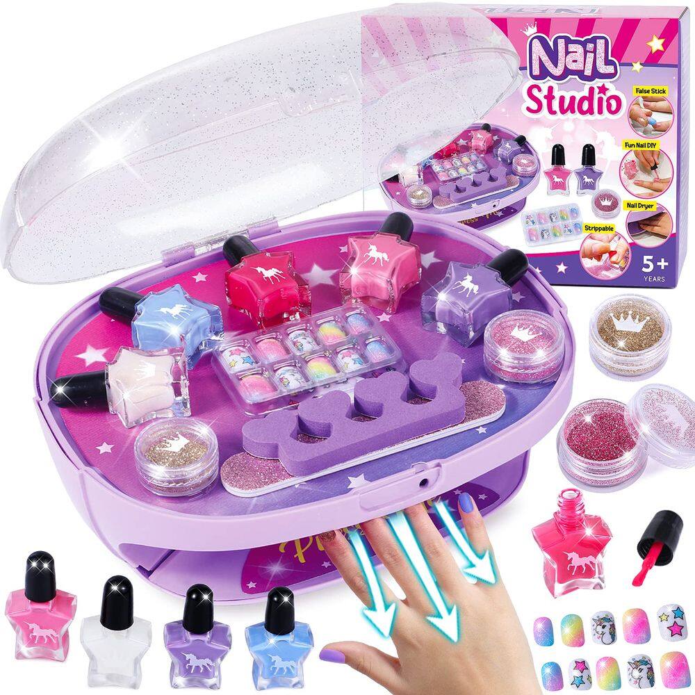 Conjunto de esmaltes Golray Kids All-in-One com secador de unhas e muito mais
